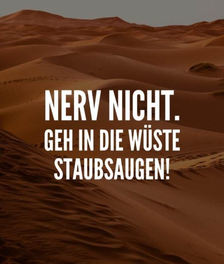 NERV NICHT.
GEH IN DIE WÜSTE
STAUBSAUGEN!