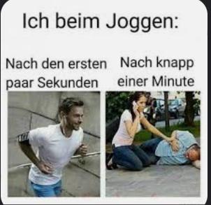 Ich beim Joggen:
Nach den ersten Nach knapp
paar Sekunden einer Minute