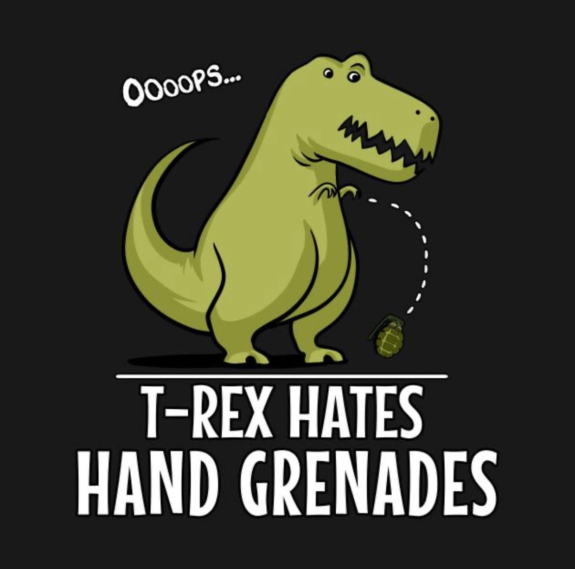 OOOOPS...
T-REX HATES
HAND GRENADES