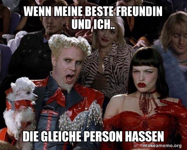 WENN MEINE BESTE FREUNDIN
UND ICH..
DIE GLEICHE PERSON HASSEN
makeameme.org