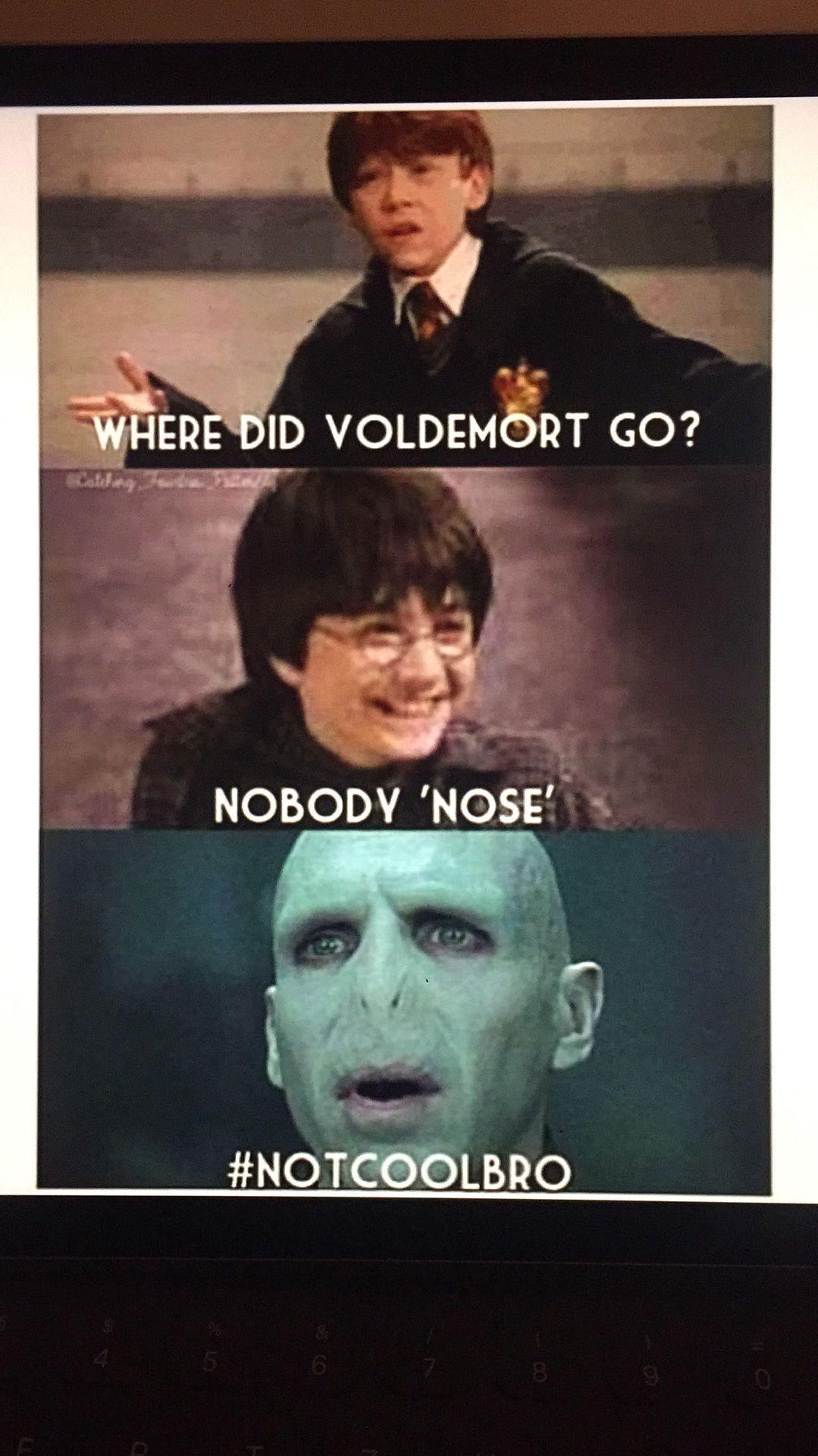 WHERE DID VOLDEMORT GO?
NOBODY 'NOSE'
5
#NOTCOOLBRO
6
8
0