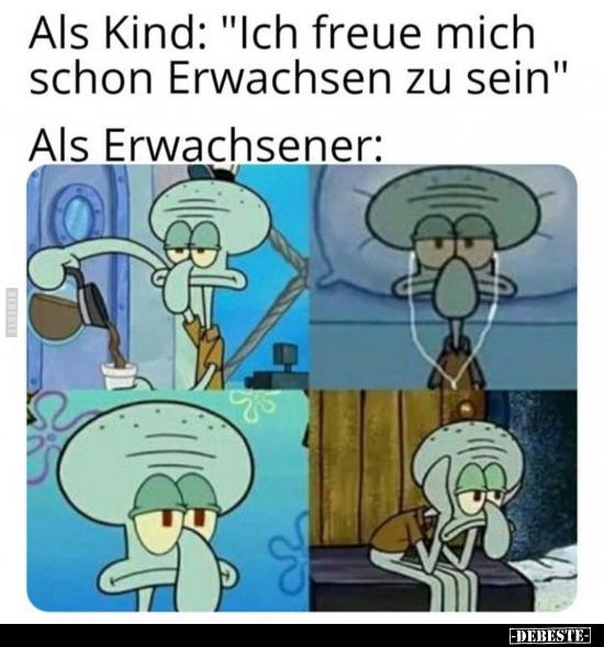 Als Kind: "Ich freue mich
schon Erwachsen zu sein"
Als Erwachsener:
EST
S
-DEBESTE-