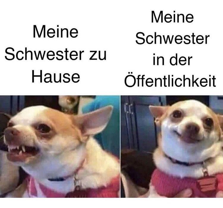 Meine
Schwester zu
Hause
Meine
Schwester
in der
Öffentlichkeit
CO