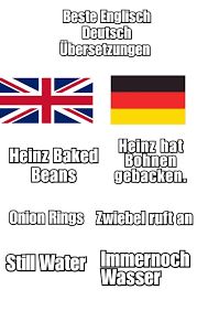 Beste Englisch
Deutsch
Übersetzungen
Heinz hat
Bohnen
gebacken.
Zwiebel ruft an
Immernoch
Wasser
Heinz Baked
Beans
Onion Rings
Still Water