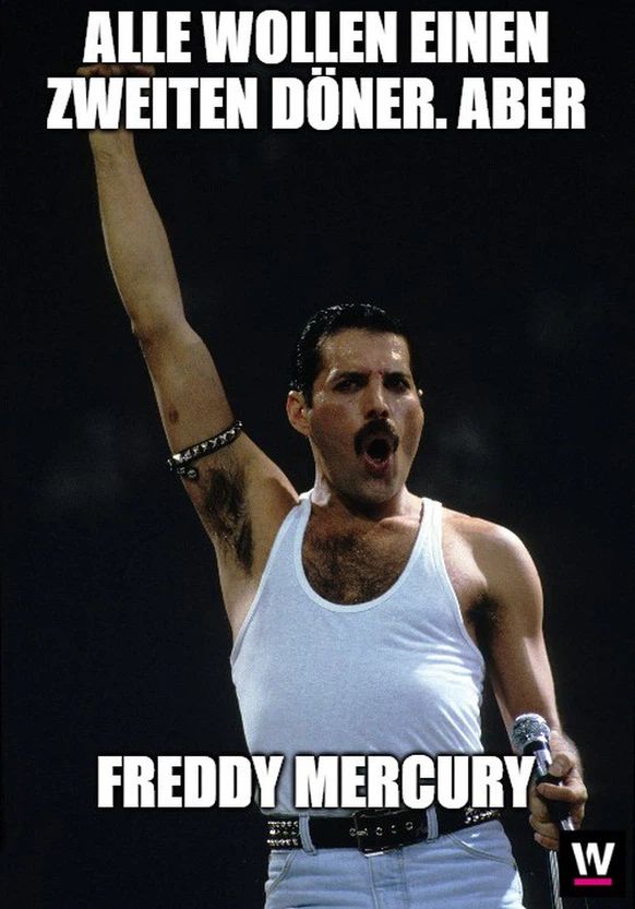 ALLE WOLLEN EINEN
ZWEITEN DÖNER. ABER
FREDDY MERCURY
20:0
W