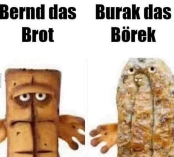 Bernd das
Brot
Burak das
Börek