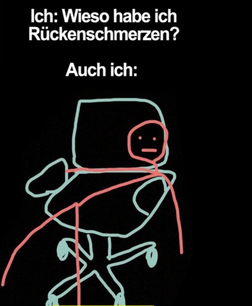 Ich: Wieso habe ich
Rückenschmerzen?
Auch ich: