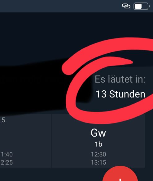 5.
1:40
2:25
Es läutet in:
13 Stunden
Gw
1b
12:30
13:15