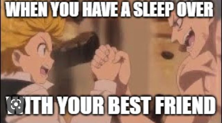 WHEN YOU HAVE A SLEEP OVER
WITH YOUR BEST FRIEND