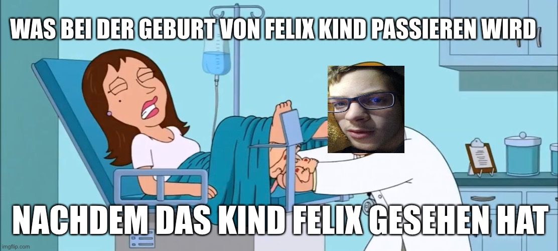 WAS BEI DER GEBURT VON FELIX KIND PASSIEREN WIRD
NACHDEM DAS KIND FELIX GESEHEN HAT
imgflip.com