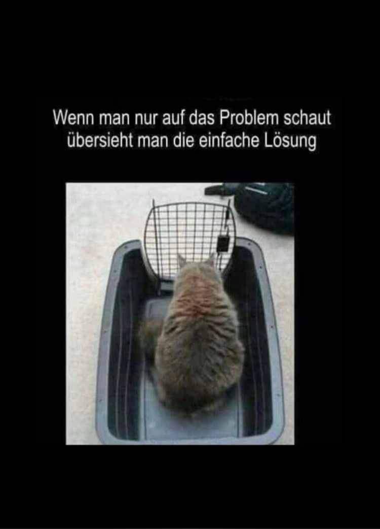 Wenn man nur auf das Problem schaut
übersieht man die einfache Lösung