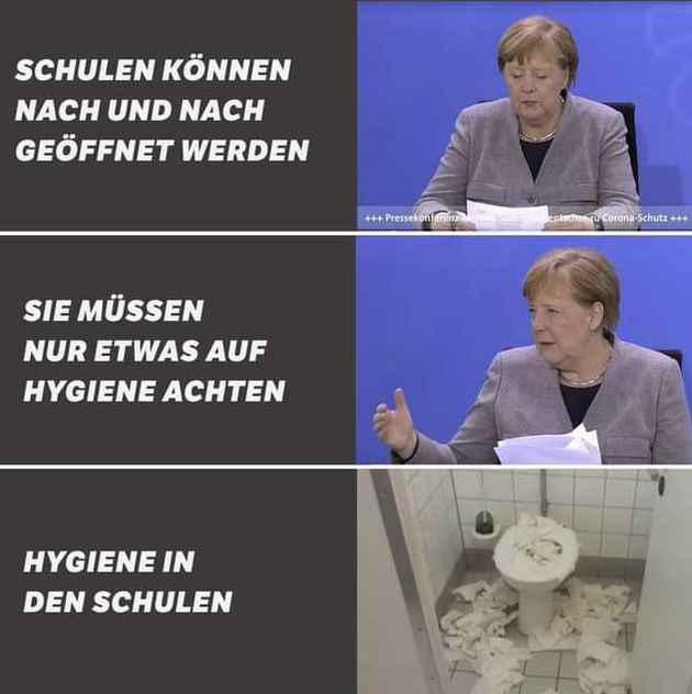 SCHULEN KÖNNEN
NACH UND NACH
GEÖFFNET WERDEN
SIE MÜSSEN
NUR ETWAS AUF
HYGIENE ACHTEN
HYGIENE IN
DEN SCHULEN
+++ Pressekonferenzentech Corona-Schutz +++