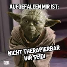 AUFGEFALLEN MIR IST:
NICHT THERAPIERBAR
IHR SEID!
GEIL