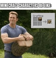 MINECRAFT CHARACTERS BE LIKE:
La
Crafting