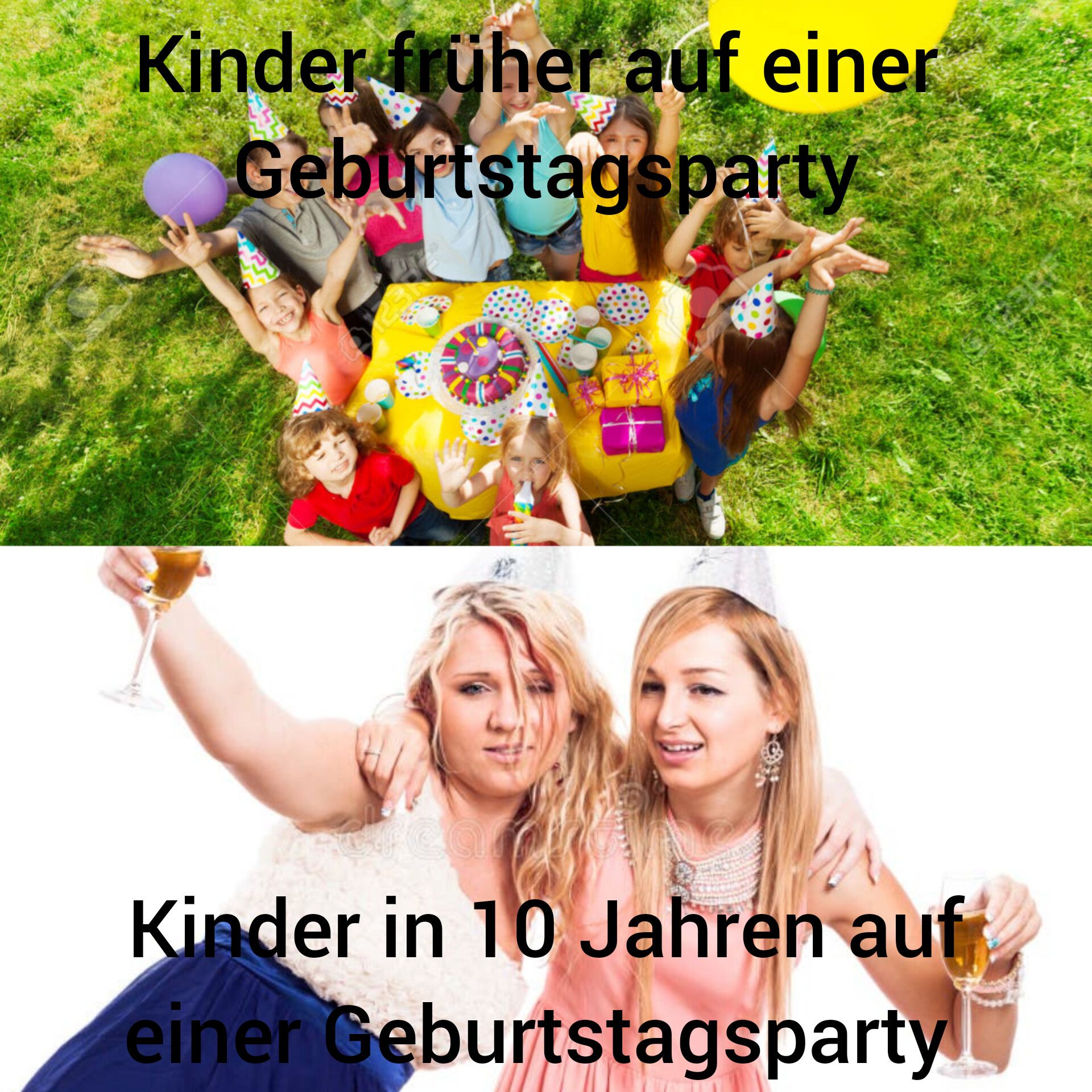 Kinder früher auf einer
Geburtstagsparty
Kinder in 10 Jahren auf
einer Geburtstagsparty