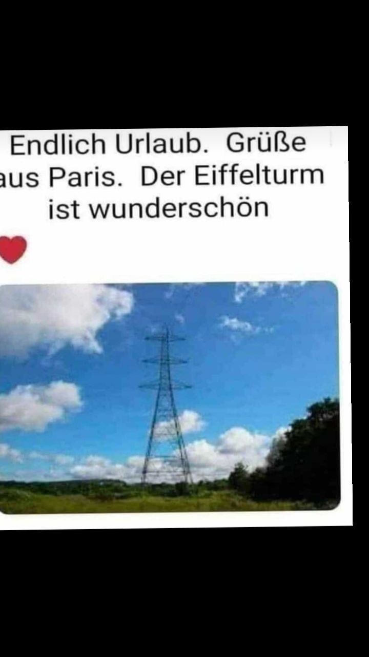 Endlich Urlaub. Grüße
aus Paris. Der Eiffelturm
ist wunderschön