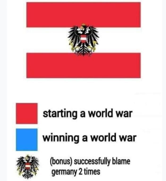 starting a world war
winning a world war
(bonus) successfully blame
germany 2 times