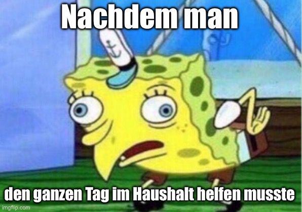 Nachdem man
den ganzen Tag im Haushalt helfen musste
imgflip.com