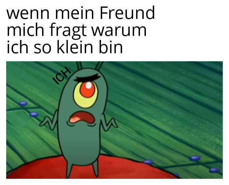 wenn mein Freund
mich fragt warum
ich so klein bin
ICH