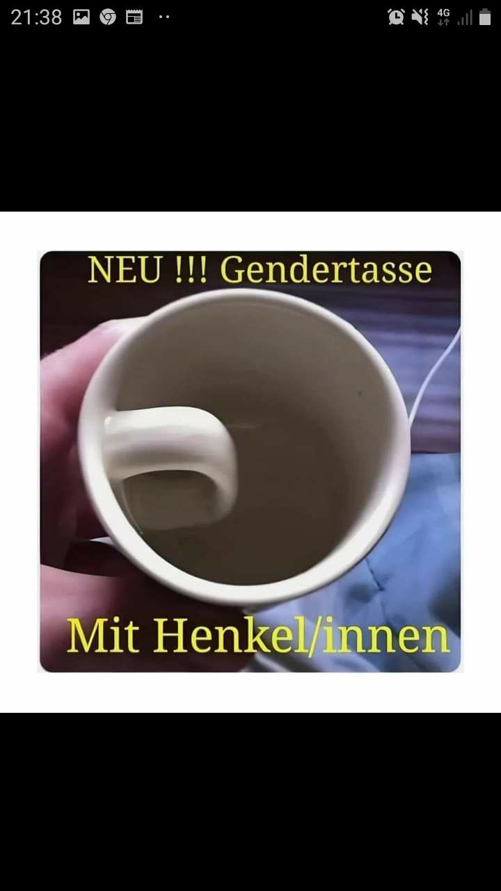 21:38
QN
NEU !!! Gendertasse
5
Mit Henkel/innen