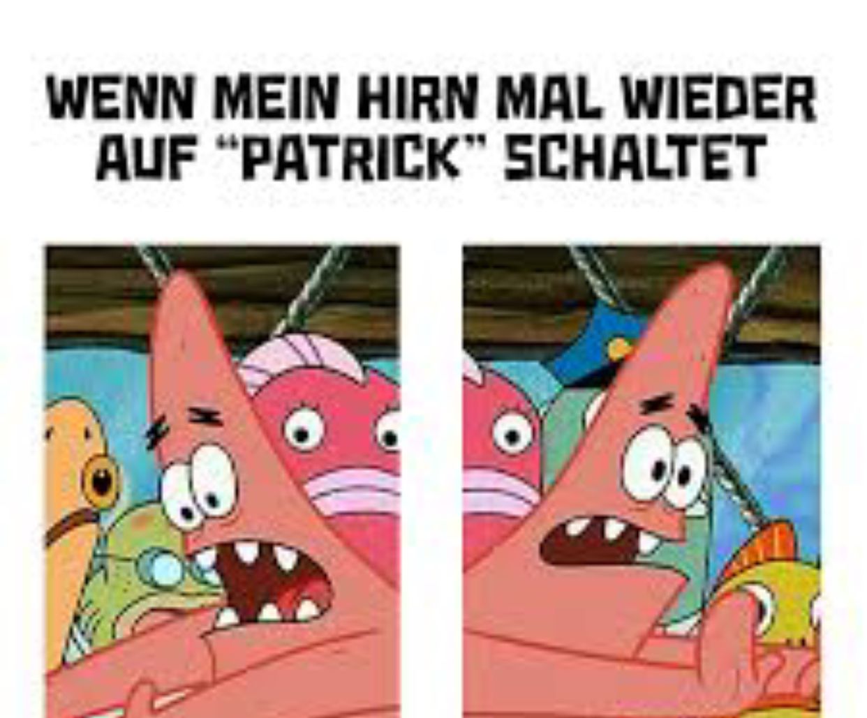 WENN MEIN HIRN MAL WIEDER
AUF "PATRICK" SCHALTET