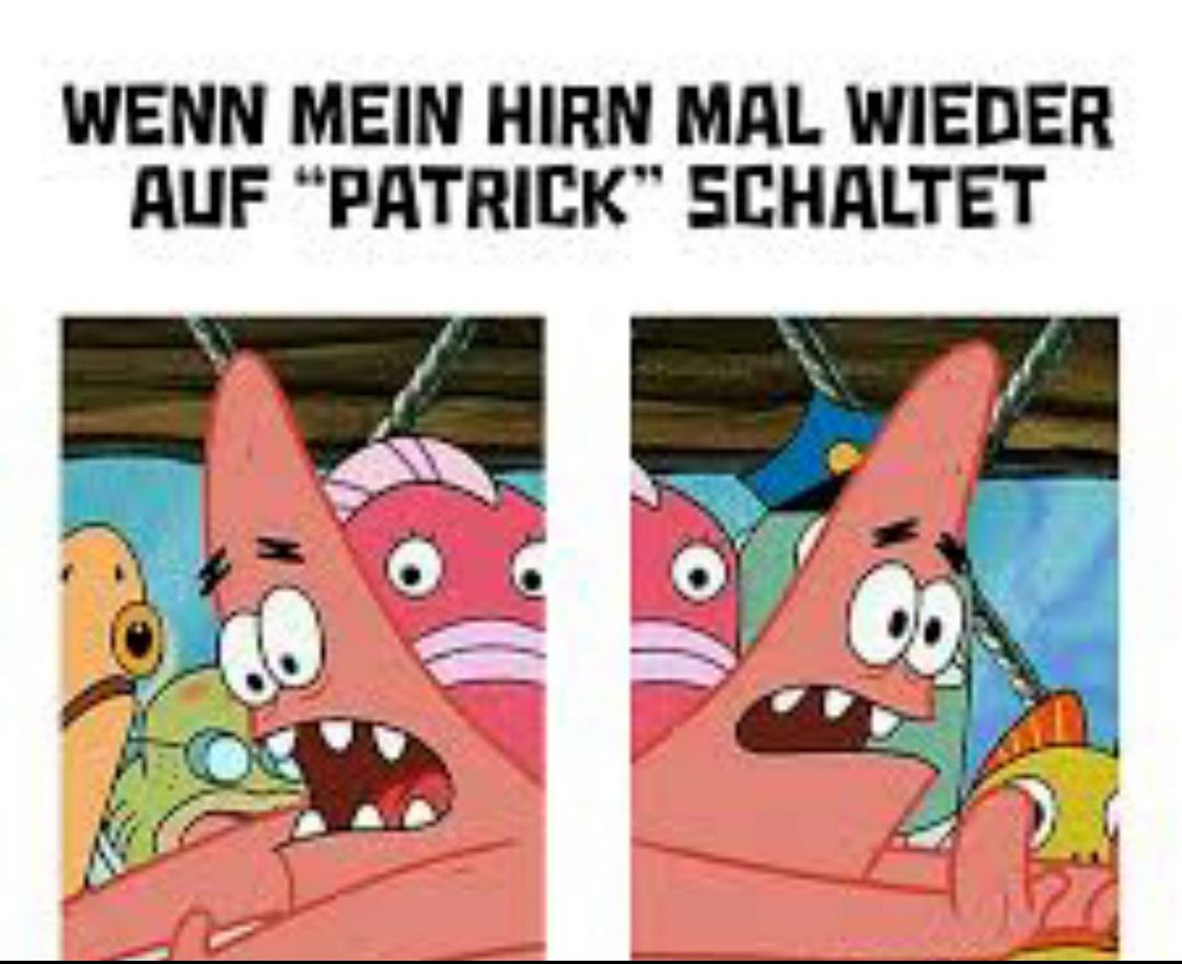 WENN MEIN HIRN MAL WIEDER
AUF "PATRICK" SCHALTET