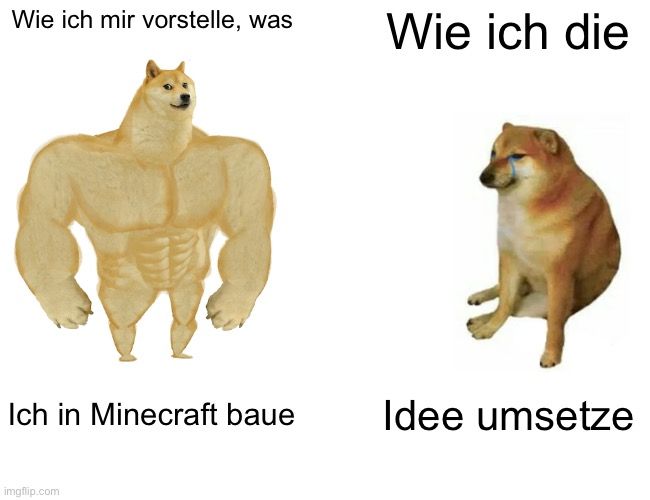 Wie ich mir vorstelle, was
Ich in Minecraft baue

Wie ich die
Idee umsetze