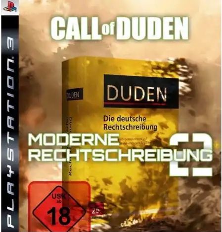 PLAYSTATION. 3
CALL of DUDEN
OUDEN
MODERNE
parcer
Cha
RECHTSCHREIBUNG
Rec
DUDEN
Die deutsche
Rechtschreibung
USK
ab
18
25