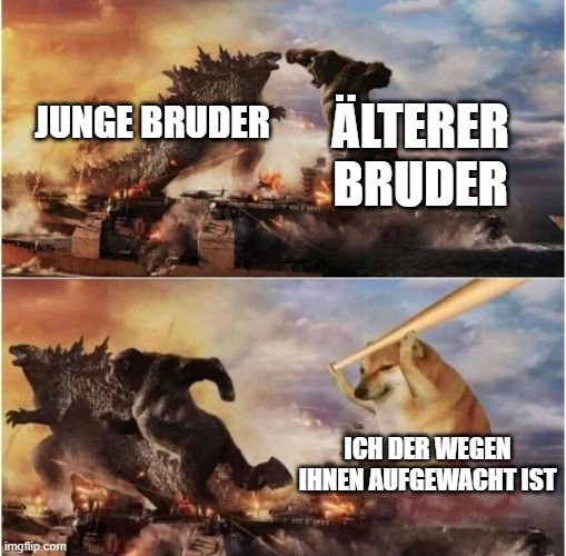 JUNGE BRUDER ALTERER
BRUDER

ICH DER WEGEN
IHNEN AUFGEWACHT IST