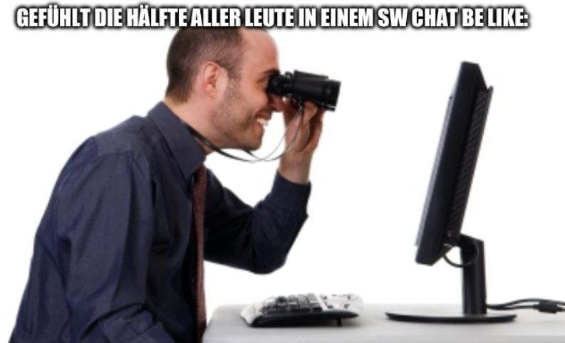 GEFÜHLT DIE HÄLFTE ALLER LEUTE IN EINEM SW CHAT BE LIKE: