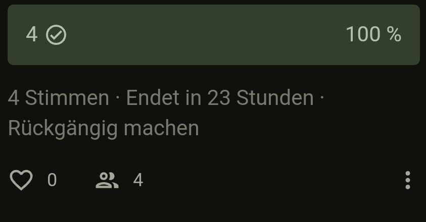 4
4 Stimmen. Endet in 23 Stunden.
Rückgängig machen
0 24
100 %
●●●
: