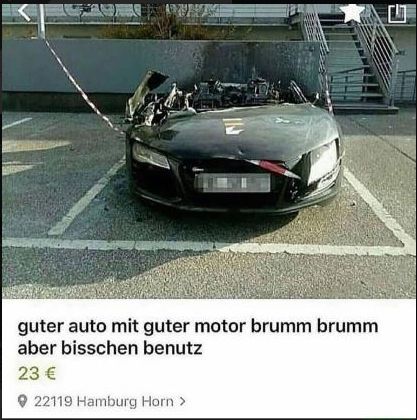 guter auto mit guter motor brumm brumm
aber bisschen benutz
23 €
22119 Hamburg Horn >