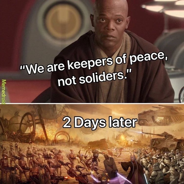 Memedroid
RO
"We are keepers of peace,
not soliders."
2 Days later