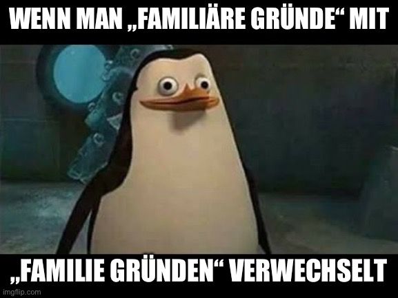 WENN MAN..FAMILIÄRE GRÜNDE" MIT
„FAMILIE GRÜNDEN" VERWECHSELT
