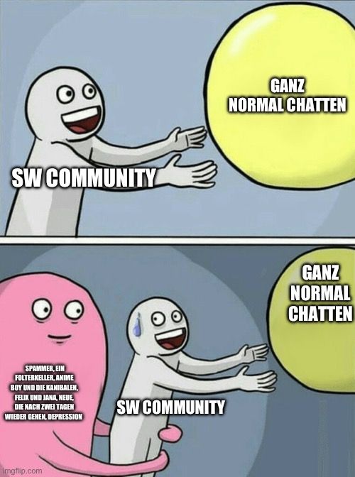 SW COMMUNITY
SPAMMER, EIN
FOLTERKELLER, ANIME
BOY UND DIE KANIBALEN,
FELIX UND JANA, NEUE,
DIE NACH ZWEI TAGEN
WIEDER GEHEN, DEPRESSION

SW COMMUNITY
GANZ
NORMAL CHATTEN
GANZ
NORMAL
CHATTEN