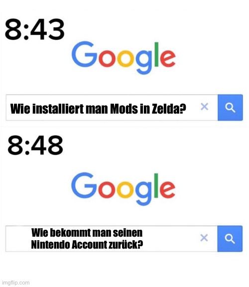 8:43
Wie installiert man Mods in Zelda?
8:48
Google

Google
Wie bekommt man seinen
Nintendo Account zurück?
X
Q
Q