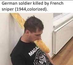 German soldier killed by French
sniper (1944,colorized).
MAGA