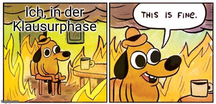 Ich, in-der
Klausurphase

it
THIS IS FINE.