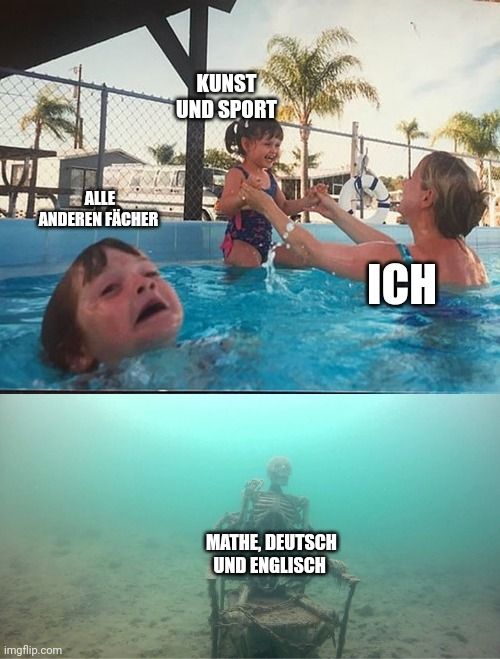 ALLE
ANDEREN FÄCHER

KUNST
UND SPORT
MATHE, DEUTSCH
UND ENGLISCH
ICH