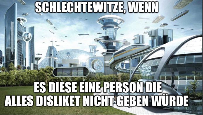 SCHLECHTEWITZE, WENN
ES DIESE EINE PERSON DIE
ALLES DISLIKET NICHT GEBEN WUÜRDE