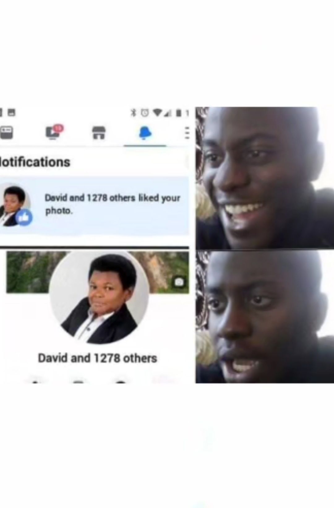 otifications
David and 1278 others liked your
photo.
David and 1278 others