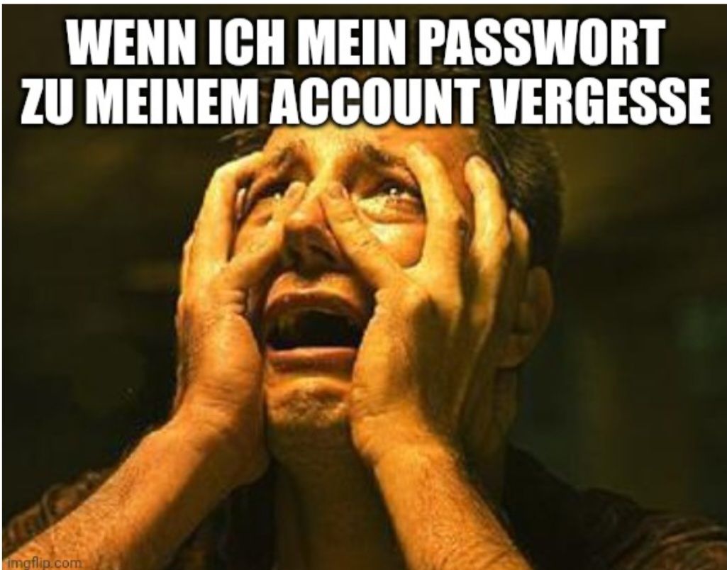 WENN ICH MEIN PASSWORT
ZU MEINEM ACCOUNT VERGESSE
