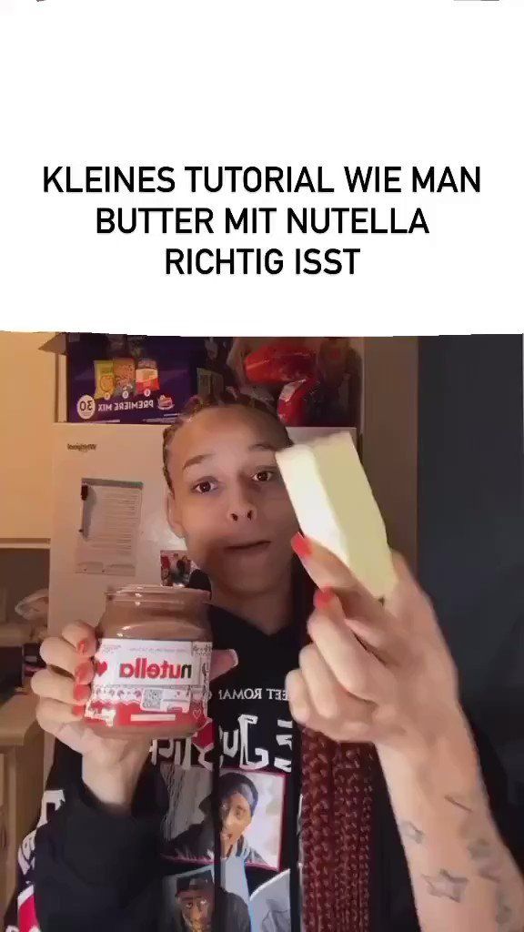 KLEINES TUTORIAL WIE MAN
BUTTER MIT NUTELLA
RICHTIG ISST
IMAM
pilotun
е IAMОЯ Т31
TUGE