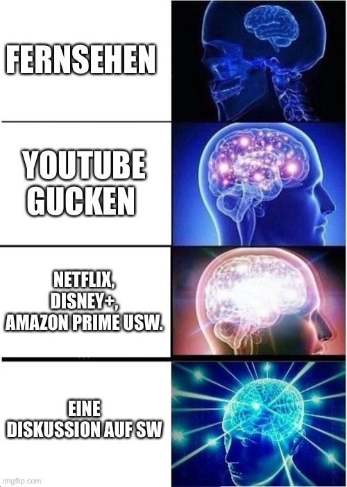 FERNSEHEN
YOUTUBE
GUCKEN
NETFLIX,
DISNEY+,
AMAZON PRIME USW.
EINE
DISKUSSION AUF SW
