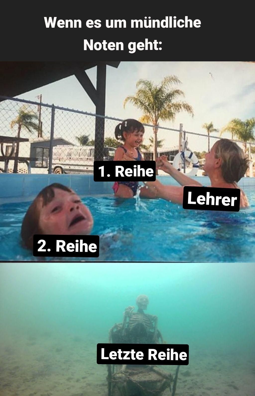 Wenn es um mündliche
Noten geht:
2. Reihe
1. Reihe
Lehrer
Letzte Reihe