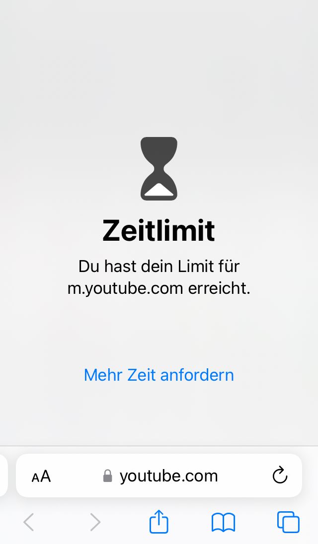 AA
Zeitlimit
Du hast dein Limit für
m.youtube.com erreicht.
Mehr Zeit anfordern
>
youtube.com
Ć