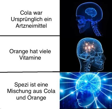 Cola war
Ursprünglich ein
Artzneimittel
Orange hat viele
Vitamine
Spezi ist eine
Mischung aus Cola
und Orange