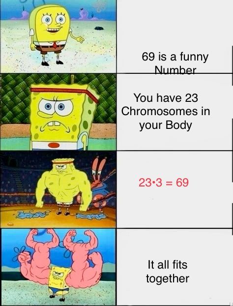 69 is a funny
Number
You have 23
Chromosomes in
your Body
23.3=69
It all fits
together