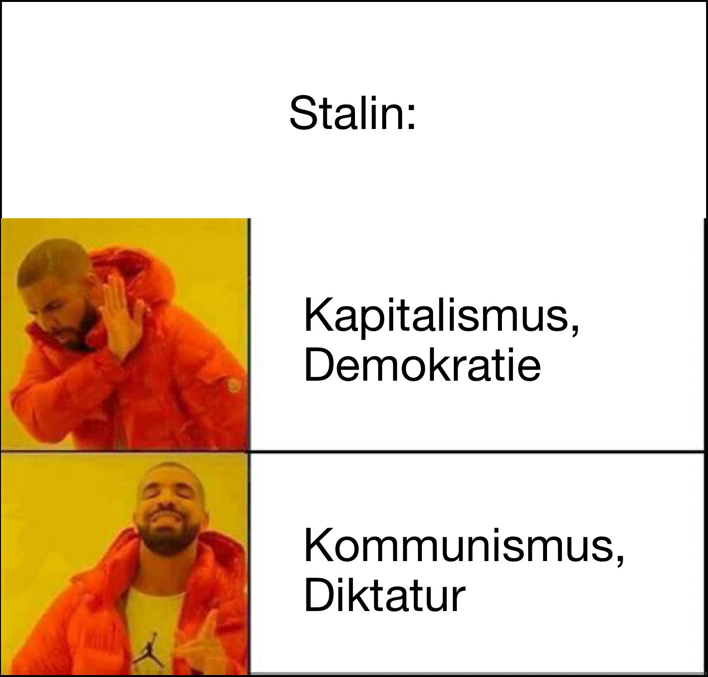 Stalin:
Kapitalismus,
Demokratie
Kommunismus,
Diktatur