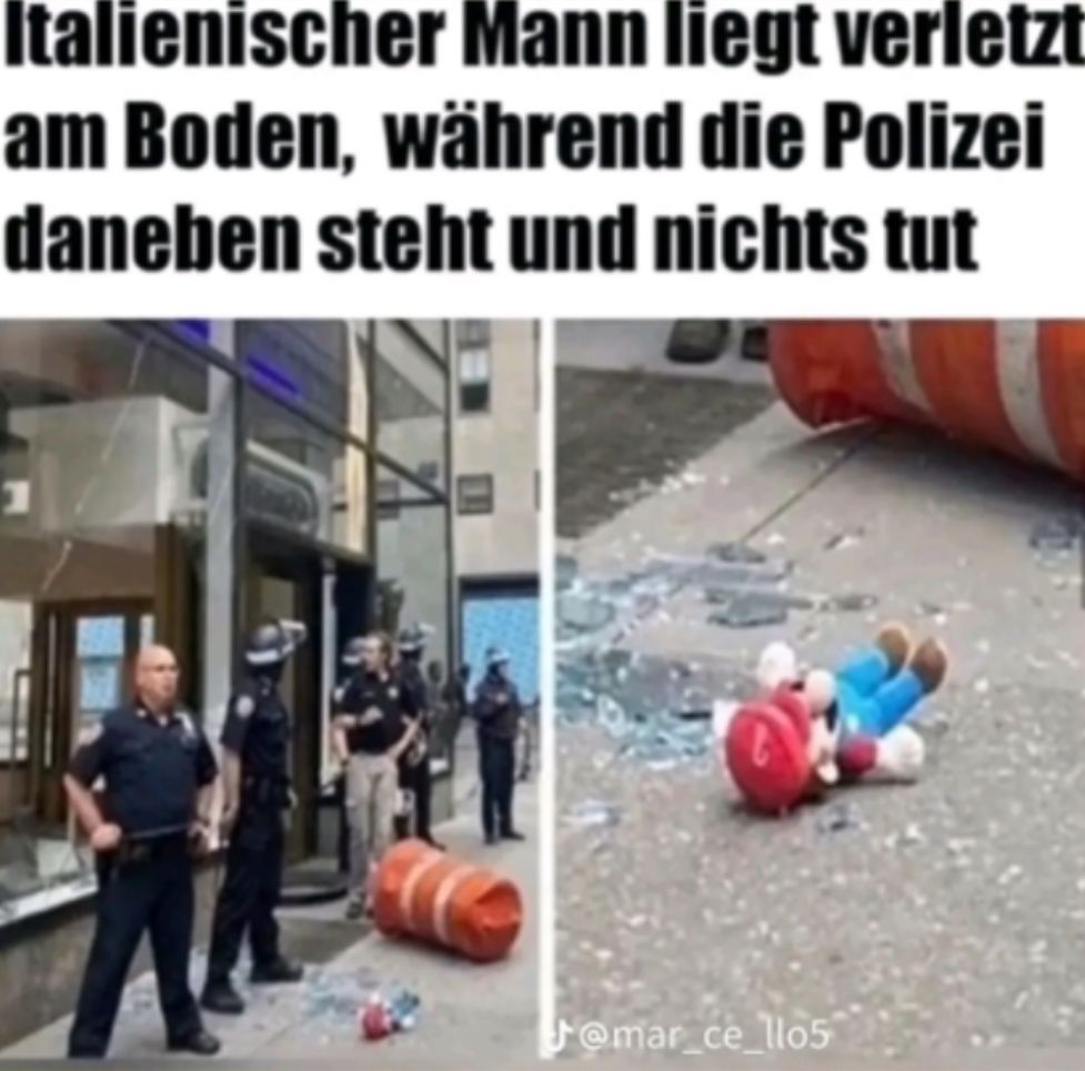 Italienischer Mann liegt verletzt
am Boden, während die Polizei
daneben steht und nichts tut
@mar_ce_llo5